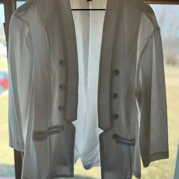 White Plus Size Dress Jacket - Picture 1 of 4